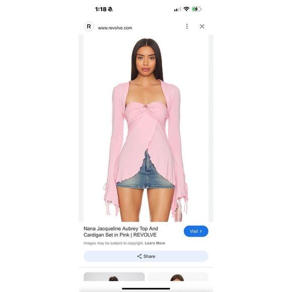 Nana Jacqueline Pink Aubrey ShrugTop Women's Size S NWT - Picture 9 of 12